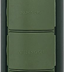 YOS Bottle - Waterfles Met 4-vaks Pillendoos - 375ml - Groen - BPA-vrij