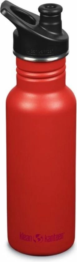 Klean Kanteen Classic Smal - Drinkfles Met Sportcap - 532 Ml - RVS - Tiger Lily Rood 1 Klean Kanteen Classic Smal - Drinkfles Met Sportcap - 532 Ml - RVS - Tiger Lily Rood
