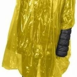 Merkloos Wegwerp Regenponcho Geel