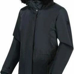 Lexis Waterdichte, Geïsoleerde Parka Jas Met Capuchon Met Rand Van Imitatiebont Van Regatta Voor Dames, Outdoorjas, Zwart -Mushie  winkel 436x840