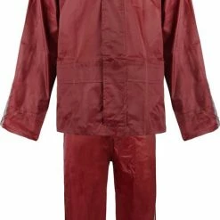 C-Line Regenpak Met Capuchon - Rood - Reflecterend - Nieuw Model - Volwassen Maat XXXL
