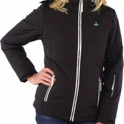 BJØRNSON EDIL Winterjas Ski-jas Dames - Winddicht Gevoerd - Waterafstotend - Capuchon - Rits Zakken - Winter Damesjas - Maat 36 - Zwart