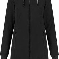 Kjelvik Dames Winterjas - Softshell Parka Dames - Tina - Zwart - Maat 46 -Mushie  winkel 506x840 3