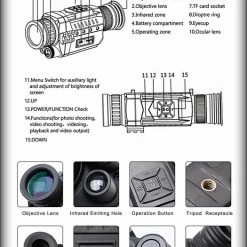 DrPhone MONO2 - Monoculaire Nachtzicht Telescoop 720P - 5X35 - Optische Digitale Nachtvision - Infrarood HD Met Foto/Video-opname/Afspelen/Functie - Nightvision Zwart -Mushie  winkel 525x840 2