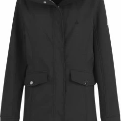 BJØRNSON YLVA Softshell Jas 4 Seizoenen Dames - Winddicht - Fleece Gevoerd - Capuchon - Tussenjas - Damesjas - Maat 40 - Zwart