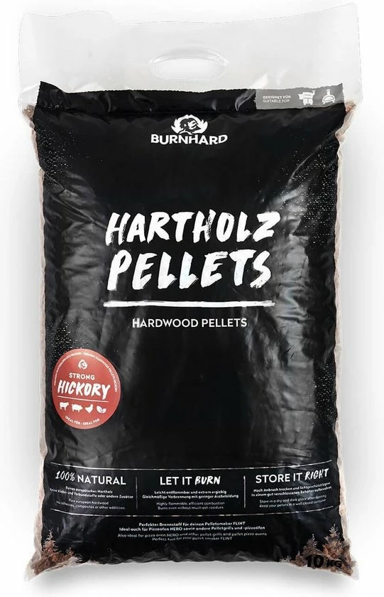 Burnhard Hardhoutpellets 10kg Hickory 1 Burnhard Hardhoutpellets 10kg Hickory