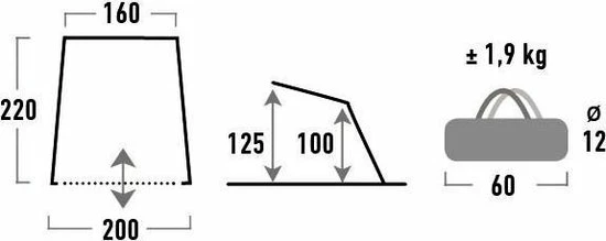 High Peak Cordoba 80 - Beach Shelter - Aluminium/Donkergrijs 4 High Peak Cordoba 80 - Beach Shelter - Aluminium/Donkergrijs - Afbeelding 4