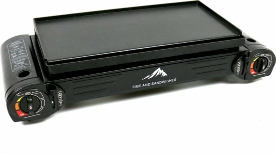 Time And Sandwiches T&S - Draagbaar Dubbel Gasvuur Met Grillplaat En Transportkist - Camping Kooktoestel - Kookstel - Bakplaat - Gasfornuis - 2 Pits - Elektrische Ontsteking - Kookvuur - Kampeer Vuur 4 Time And Sandwiches T&S - Draagbaar Dubbel Gasvuur Met Grillplaat En Transportkist - Camping Kooktoestel - Kookstel - Bakplaat - Gasfornuis - 2 Pits - Elektrische Ontsteking - Kookvuur - Kampeer Vuur - Afbeelding 4