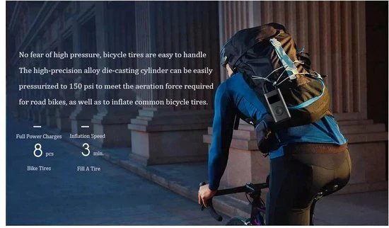 Xiaomi Mijia Draagbare Smart Digitale Bandenspanning Detectie Elektrische Inflator Pomp Voor Fiets Motorfiets Auto Voetbal 4 Xiaomi Mijia Draagbare Smart Digitale Bandenspanning Detectie Elektrische Inflator Pomp Voor Fiets Motorfiets Auto Voetbal - Afbeelding 4