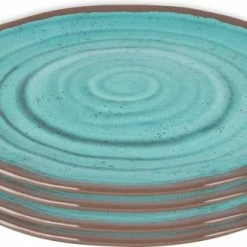 Bo-Camp Ontbijtbord - Halo - 100% Melamine - 4 Stuks - Aqua