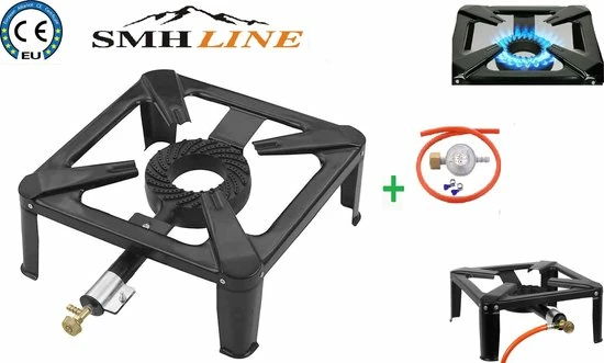 SMH LINE® - Wokbrander - Campingkooktoestel - 40x40cm - 7500W - Inclusief Slang En Drukregelaar 1 SMH LINE® - Wokbrander - Campingkooktoestel - 40x40cm - 7500W - Inclusief Slang En Drukregelaar