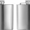 Merkloos 2 Stuks - RVS Heupfles - Hip Flask - Zakflacon - Graveerbaar - 180ml - 6oz - Zilverkleurig - Roestvrij Staal