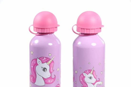 KliederZ Drinkfles 2 Stuks Unicorn Paars | Drinkflessen School Eenhoorn Aluminium Kinderen | 500ml DB03 3 KliederZ Drinkfles 2 Stuks Unicorn Paars | Drinkflessen School Eenhoorn Aluminium Kinderen | 500ml DB03 - Afbeelding 3