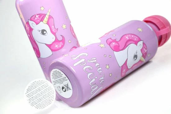 KliederZ Drinkfles 2 Stuks Unicorn Paars | Drinkflessen School Eenhoorn Aluminium Kinderen | 500ml DB03 4 KliederZ Drinkfles 2 Stuks Unicorn Paars | Drinkflessen School Eenhoorn Aluminium Kinderen | 500ml DB03 - Afbeelding 4