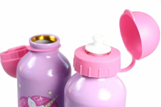 KliederZ Drinkfles 2 Stuks Unicorn Paars | Drinkflessen School Eenhoorn Aluminium Kinderen | 500ml DB03 5 KliederZ Drinkfles 2 Stuks Unicorn Paars | Drinkflessen School Eenhoorn Aluminium Kinderen | 500ml DB03 - Afbeelding 5