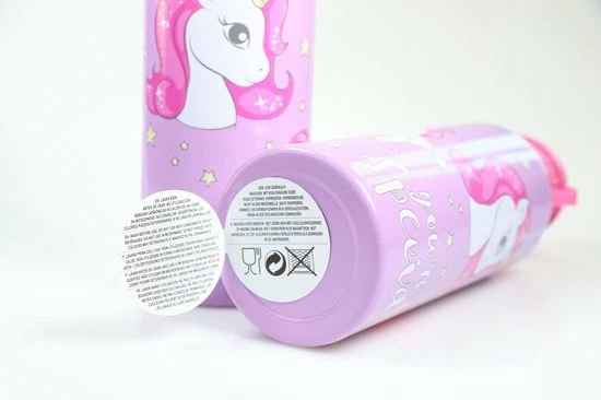 KliederZ Drinkfles 2 Stuks Unicorn Paars | Drinkflessen School Eenhoorn Aluminium Kinderen | 500ml DB03 7 KliederZ Drinkfles 2 Stuks Unicorn Paars | Drinkflessen School Eenhoorn Aluminium Kinderen | 500ml DB03 - Afbeelding 7