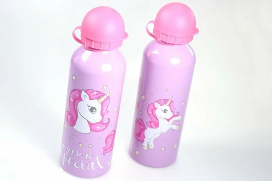 KliederZ Drinkfles 2 Stuks Unicorn Paars | Drinkflessen School Eenhoorn Aluminium Kinderen | 500ml DB03 9 KliederZ Drinkfles 2 Stuks Unicorn Paars | Drinkflessen School Eenhoorn Aluminium Kinderen | 500ml DB03 - Afbeelding 9
