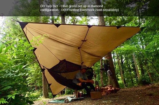 DD Hammocks Tarp 3x3 – Olive Green 11 DD Hammocks Tarp 3x3 – Olive Green - Afbeelding 11