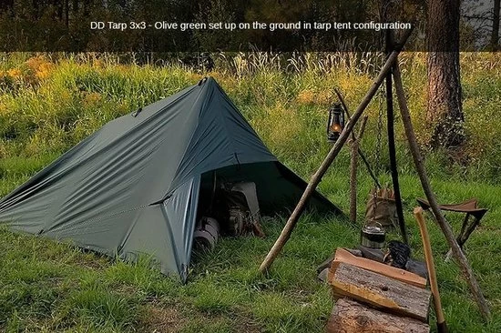 DD Hammocks Tarp 3x3 – Olive Green 12 DD Hammocks Tarp 3x3 – Olive Green - Afbeelding 12