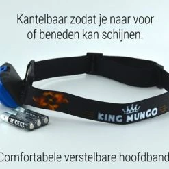 Hoofdlamp LED - Hoofdlampje Waterdicht - Incl AAA Batterijen - Blauw - King Mungo -Mushie  winkel 550x366 95