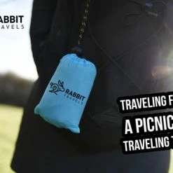 RABBIT TRAVELS ™ Outdoor Kleed - Picknickkleed - Strandlaken - Waterdicht - 150 X 140 Cm - Sky Blue -Mushie  winkel 550x367 16