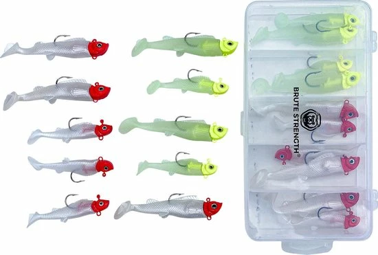 Brute Strength - Kunst Aas Set - 10 Stuks -Roofvissen Pluggen Met Haak Set Voor Snoek/Baars Roofvis 2 Kunstaas - Shads 4 Brute Strength - Kunst Aas Set - 10 Stuks -Roofvissen Pluggen Met Haak Set Voor Snoek/Baars Roofvis 2 Kunstaas - Shads - Afbeelding 4