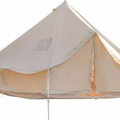 Merkloos Familietent - Tenten - Koepeltent - Campingtent - Tipi-tenten - Muggengaas - Waterdichte - Anti-UV Functie - Voor 4 Personen - Met Draagtas - 300*300*200cm - Beige -Mushie  winkel 550x372