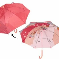Fop En Bij Kinderparaplu Voor Meisjes - Unicorn / Eenhoorn Nieuw - Paraplu Voor Kinderen - Dieren - Roze - Kinder