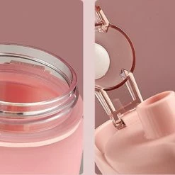 Lewei Drinkfles - Waterfles - Bidon - 1 Liter - Tijdsmarkering - Motivatie - Roze -Mushie  winkel 550x384 2