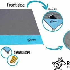 RABBIT TRAVELS ™ Outdoor Kleed - Picknickkleed - Strandlaken - Waterdicht - 150 X 140 Cm - Sky Blue -Mushie  winkel 550x384 4