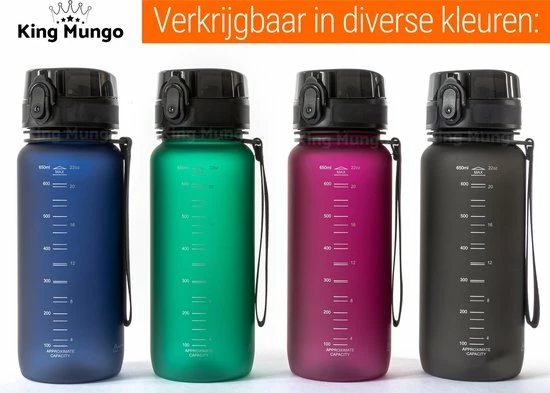 Drinkfles 650ml - Sport Bidon Drinkbus Luxe Hoge Kwaliteit - Blauw King Mungo 7 Drinkfles 650ml - Sport Bidon Drinkbus Luxe Hoge Kwaliteit - Blauw King Mungo - Afbeelding 7