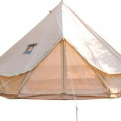 Merkloos Familietent - Tenten - Koepeltent - Campingtent - Tipi-tenten - Muggengaas - Waterdichte - Anti-UV Functie - Voor 4 Personen - Met Draagtas - 300*300*200cm - Beige -Mushie  winkel 550x394