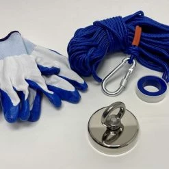 Wolff Mount Sterke Magneetvis Set - Trekkracht 220KG - Handschoenen - 20 Meter Stevig Touw