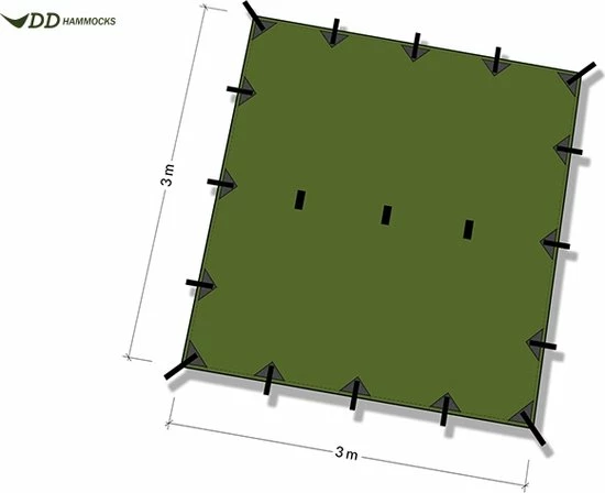 DD Hammocks Tarp 3x3 – Olive Green 10 DD Hammocks Tarp 3x3 – Olive Green - Afbeelding 10