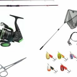 Robinson Tackle Hengelset - Complete Spinhengel Startset - DLT Hengel - Robinson Molen - Schepnet - En Accessoires - Vis Klaar