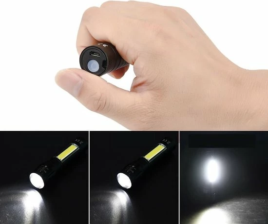 Vintag USB Oplaadbare Zaklamp - Zeer Fel - Waterdicht - Multi Functioneel - LED - Klein 3 Vintag USB Oplaadbare Zaklamp - Zeer Fel - Waterdicht - Multi Functioneel - LED - Klein - Afbeelding 3