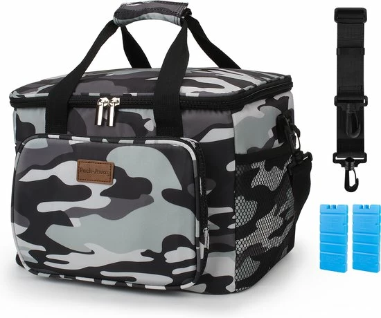 Weve Goods Packaway 4 Laags Geïsoleerde Koeltas - Lunchtas 15 Liter - Camouflage Grijs 1 Weve Goods Packaway 4 Laags Geïsoleerde Koeltas - Lunchtas 15 Liter - Camouflage Grijs