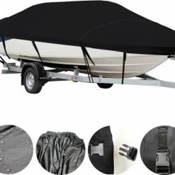 Merkloos Boothoes - Bootzeil - Afdekzeil Boot - Zwart - Maat AAA: 300-365 X 165 Cm -Mushie  winkel 550x464 2