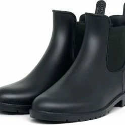 Geweo Regenlaarzen - Wellington Chelsea Laarzen - Kerstmis - Kerstfeest - Christmas Gift - Middelhoge Schoen - Kort Boots - Waterdichte - Dames - Zwart - Maat 40