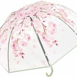Fop En Bij Koepelparaplu - Paraplu - Doorzichtig - Voor Volwassenen - Opvouwbaar - Transparant Bloesem