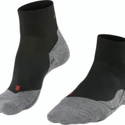 FALKE TK5 Wander Short Wandelsokken Kort Zacht Thermisch Anti-blaar Antizweet Zonder Motief Met Elastische Boord Admend Merinowol Zwart Heren Sportsokken - Maat 44-45