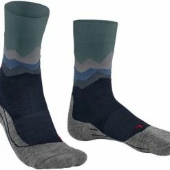 FALKE TK2 Crest Wandelsokken Dik Versterkt Met Patroon Met Medium Padding Lang En Warm Voor Wandelen Merinowol Blauw Heren Sportsokken - Maat 42-43 -Mushie  winkel 550x481 3