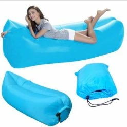 VERK GROUP Air Lounger - Lucht Lounger Opvouwbaar Luchtbed Luchtbed, XXL Blauw Airlounger