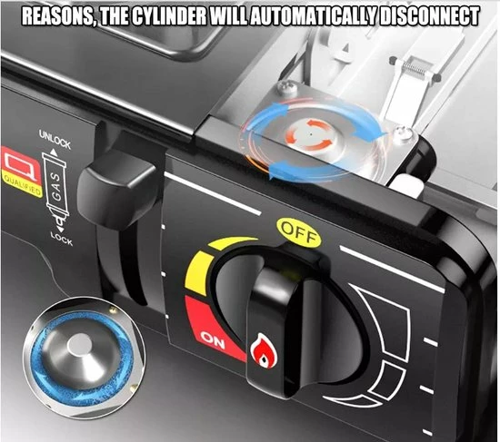 SMH LINE Camping Kooktoestel -Gasbranders- Draagbaar Gasfornuis- INCLUSIEF 8x Gas Flessen En KOFFER 4 SMH LINE Camping Kooktoestel -Gasbranders- Draagbaar Gasfornuis- INCLUSIEF 8x Gas Flessen En KOFFER - Afbeelding 4