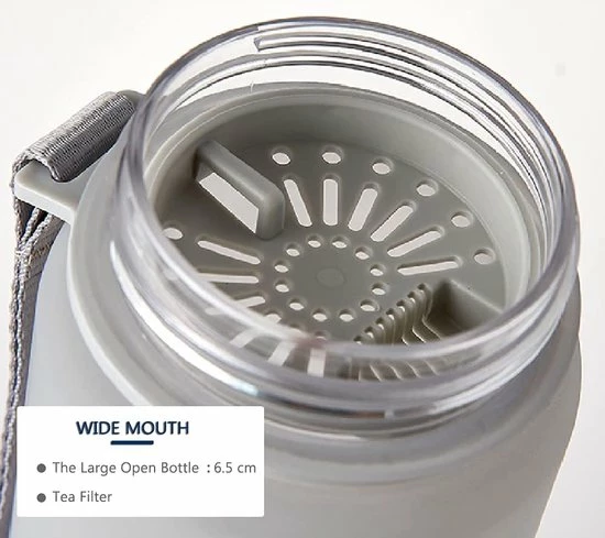 Lewei Motivatie Waterfles Grijs Antraciet - 1 Liter Drinkfles - Waterfles Met Tijdmarkering - Mannen 4 Lewei Motivatie Waterfles Grijs Antraciet - 1 Liter Drinkfles - Waterfles Met Tijdmarkering - Mannen - Afbeelding 4