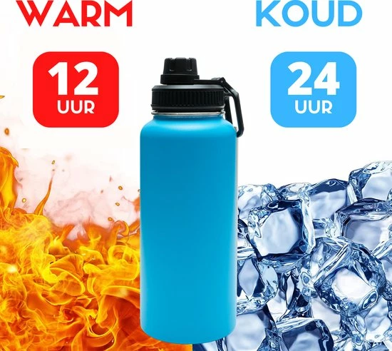 Quality Needz Drinkfles - Aqua Blue - 1 Liter - Extra Dop Met Rietje & Drinktuit - Waterfles Met Rietje - Isoleerfles - BPA Vrij - Lekvrij 4 Quality Needz Drinkfles - Aqua Blue - 1 Liter - Extra Dop Met Rietje & Drinktuit - Waterfles Met Rietje - Isoleerfles - BPA Vrij - Lekvrij - Afbeelding 4