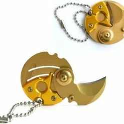 J.I.P Zakmes - Munt Mes - Coin Knife - Survival Tool - Sleutelhanger - Goud