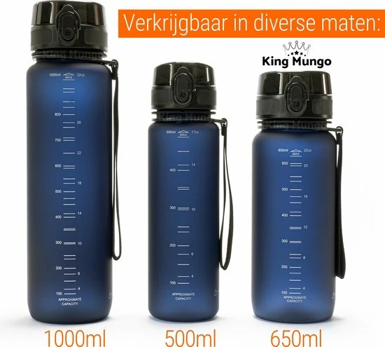 Drinkfles 650ml - Sport Bidon Drinkbus Luxe Hoge Kwaliteit - Blauw King Mungo 6 Drinkfles 650ml - Sport Bidon Drinkbus Luxe Hoge Kwaliteit - Blauw King Mungo - Afbeelding 6