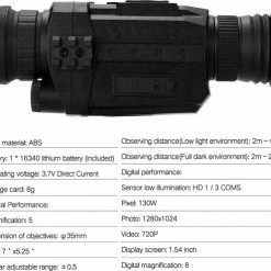 DrPhone MONO2 - Monoculaire Nachtzicht Telescoop 720P - 5X35 - Optische Digitale Nachtvision - Infrarood HD Met Foto/Video-opname/Afspelen/Functie - Nightvision Zwart -Mushie  winkel 550x496 1