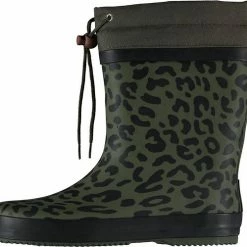 XQ Footwear - Regenlaarzen - Rubber Laarzen - Dames - Festival - Panterprint - Rubber - Groen - Zwart - Maat 38